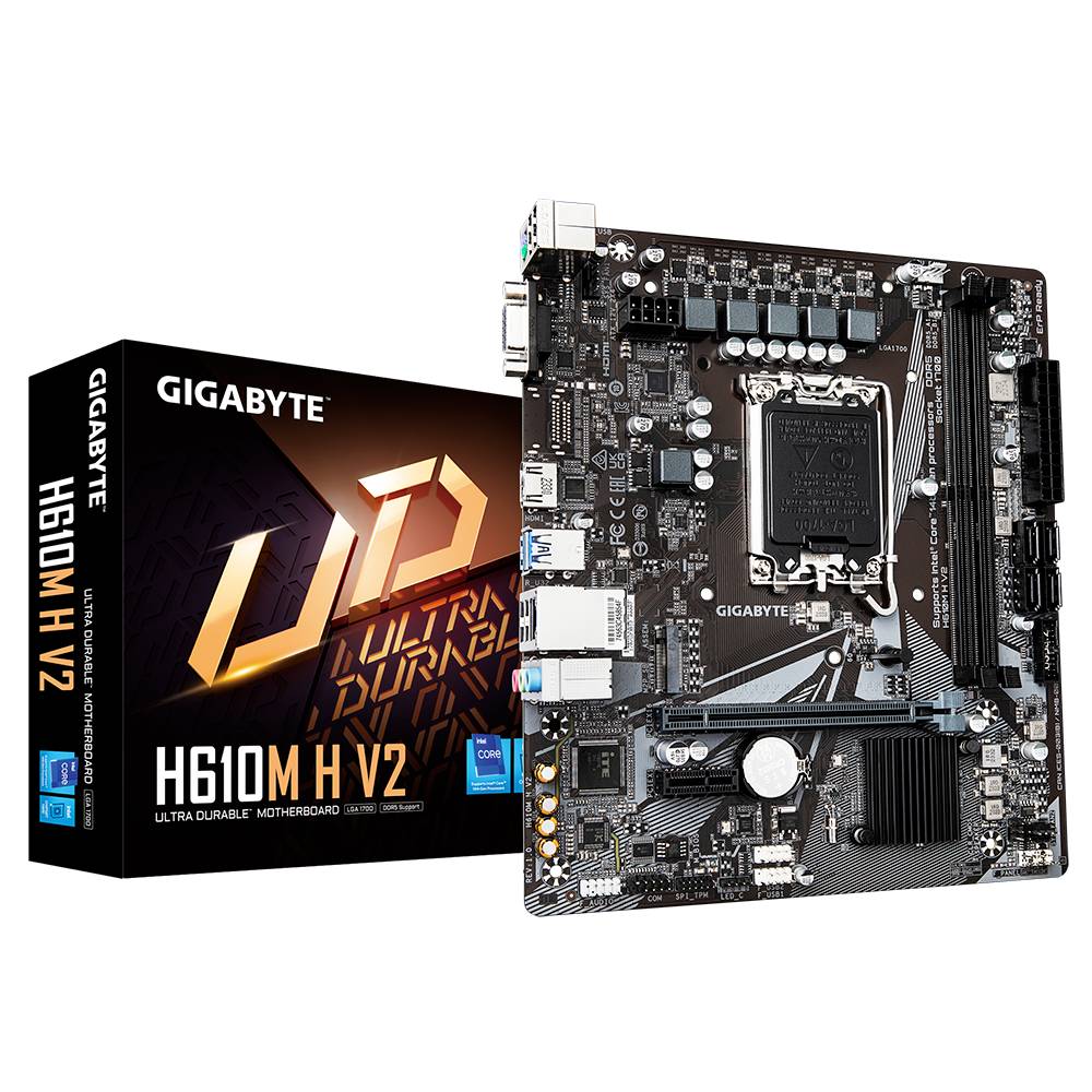 TARJETA MADRE GIGABTE ATX H610M H V2, DDR5, S-1700, 64 GB PARA INTEL - GIGABYTE