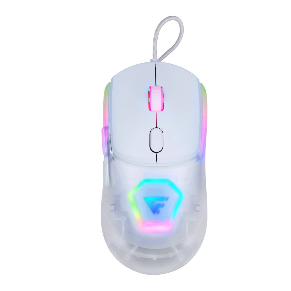 MOUSE GAME FACTOR MOG530-WH, CARCASAS INTERCAMBIABLES, PIXART 3327, 12,000 DPI, RGB, USB, BLANCO - GAME FACTOR
