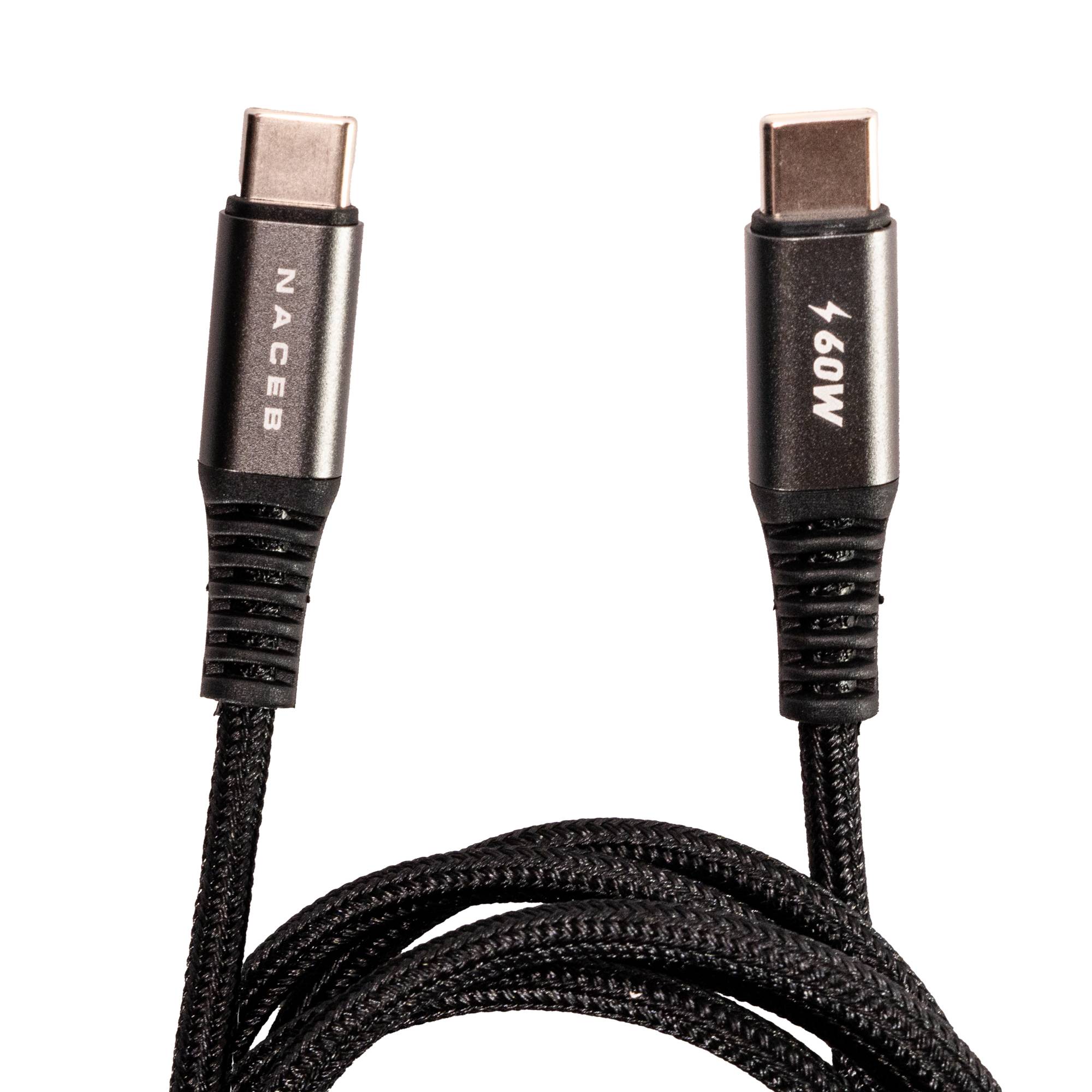 NACEB CABLE TIPO-C AC 60W 1M NA-0140 CABNCB490 - Naceb Technology