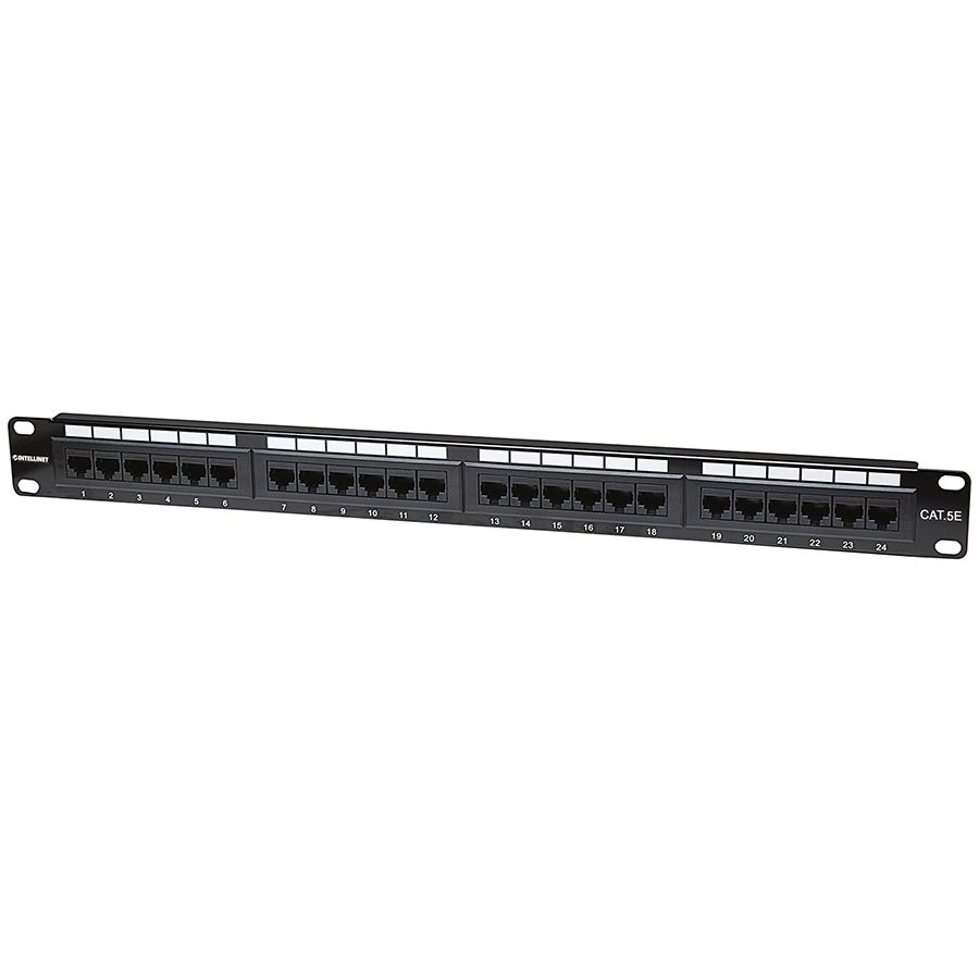PANEL PARCHEO,INTELLINET,513555, CAT 5E, 24 PTOS 1 NIV. RACK AC-1417 - INTELLINET