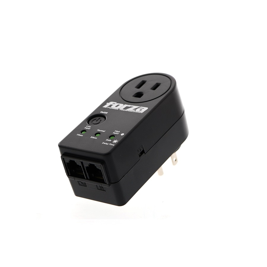 PROTECTOR DE VOLTAJE FORZA FVP-1201N NEGRO, 900J/1800W, 1 SLD, GIRO DE 350 GRADOS, TEMPORIZADOR-120V AC-12451 - FORZA