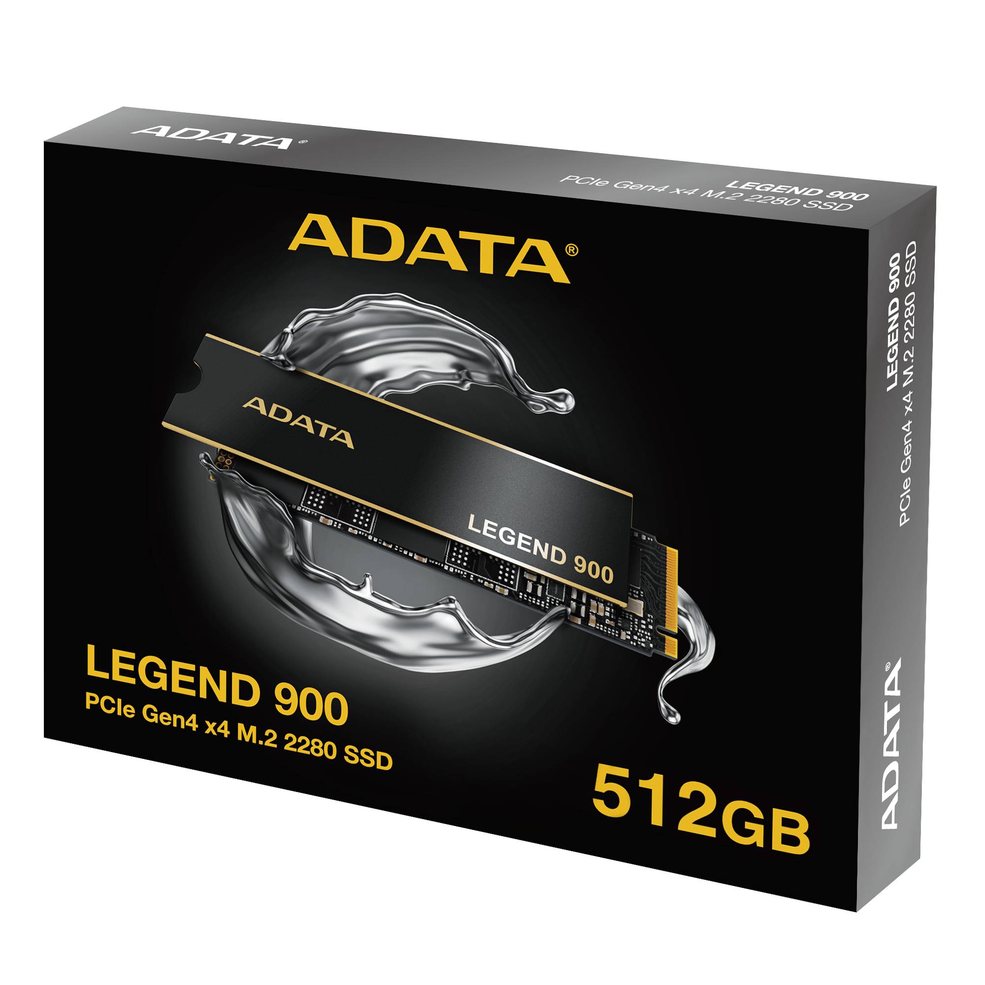 Unidad de Estado Sólido ADATA LEGEND 900 512GB PCIe Gen4x4 M.2 2280, Con disipador de aluminio. SLEG-900-512GCS - ADATA