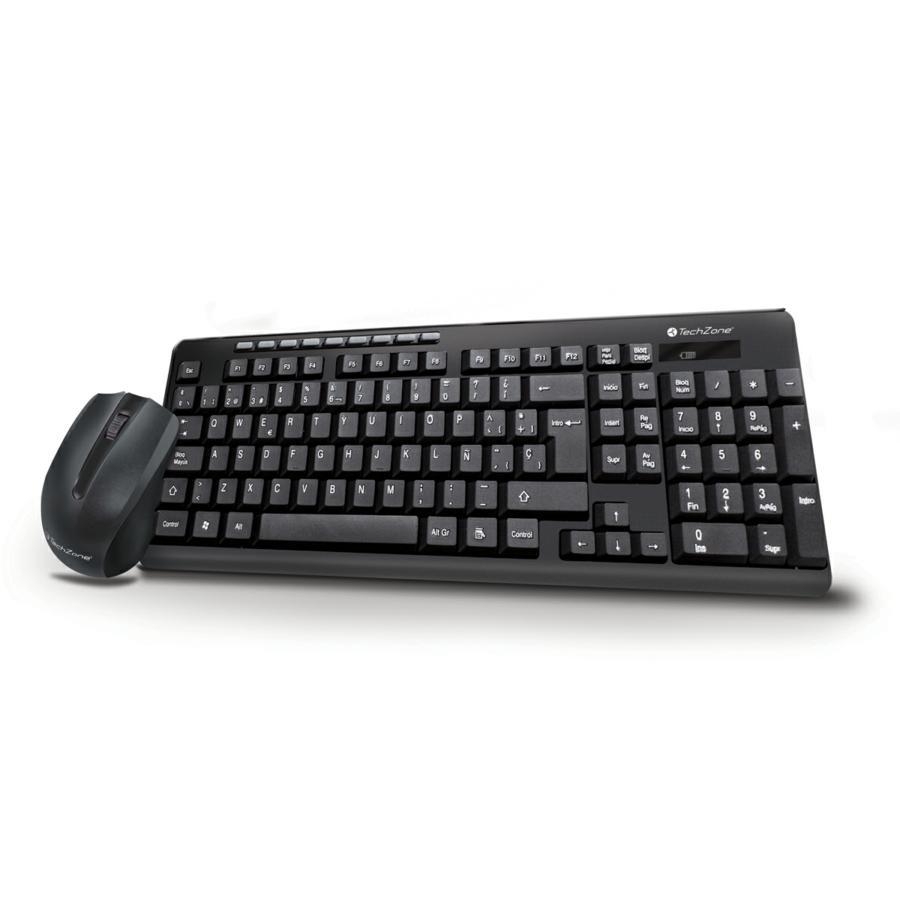 TECLADO/MOUSE TECHZONE TZ16COMB01-INA INALAMBRICO USB 2.4GHZ NEGRO KB-616 - TECH ZONE ACCESORIOS