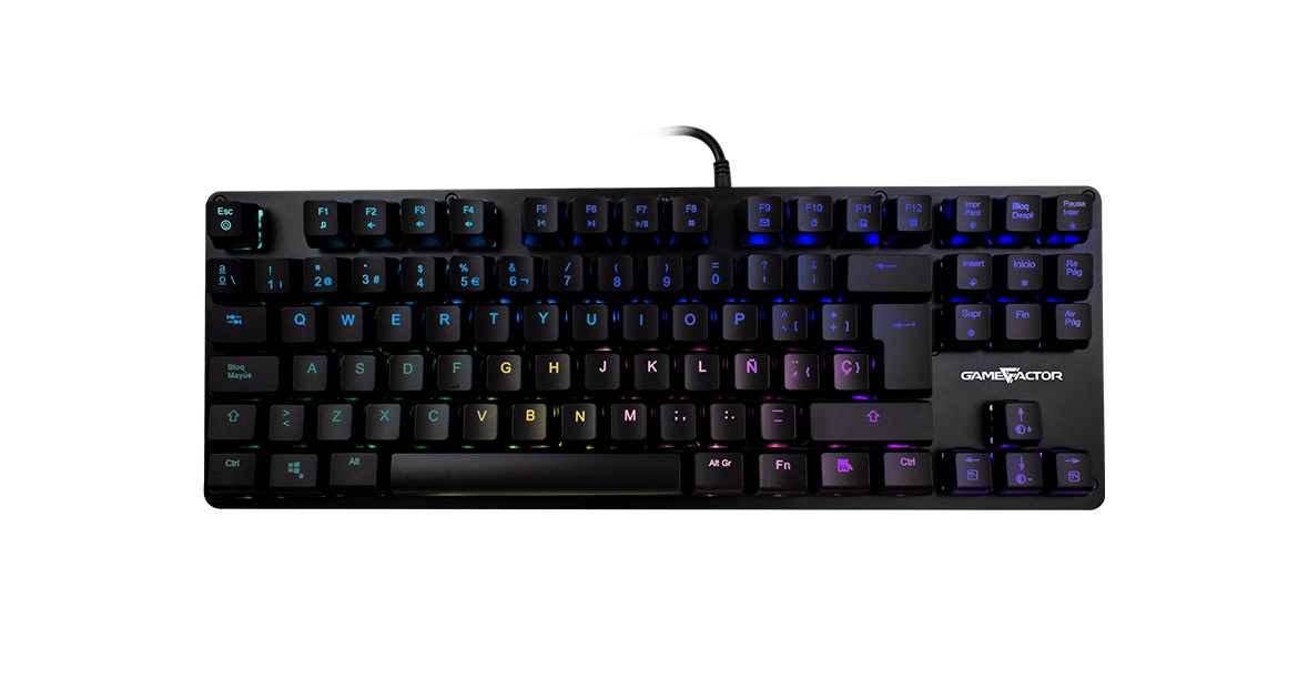 Teclado Mecánico GAME FACTOR KBG500-RD, Alámbrico, Español, Negro, RGB - GAME FACTOR
