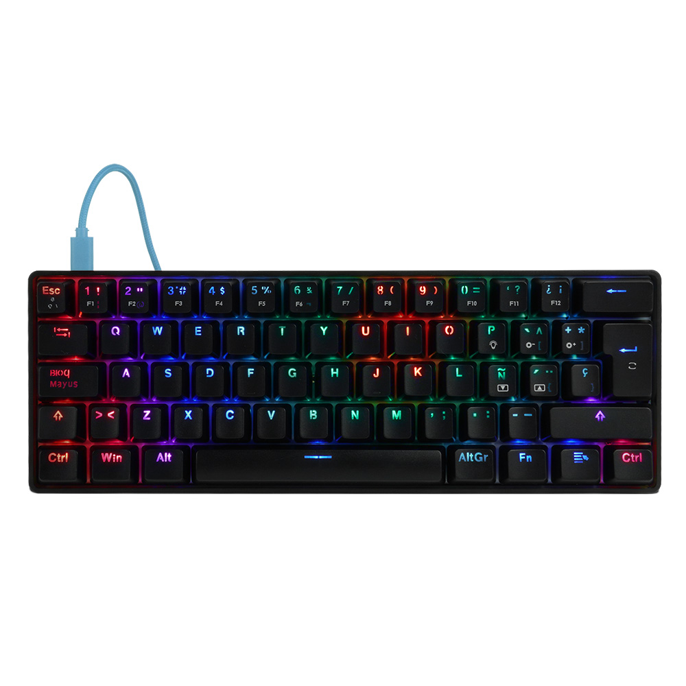 Teclado Mecánico GAME FACTOR KBG560-BL, USB, Negro - GAME FACTOR