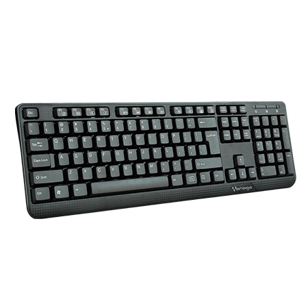 Teclado Alámbrico VORAGO, KB-102 USB, Alámbrico, Universal, teclas FN Multimedia, Negro. - VORAGO