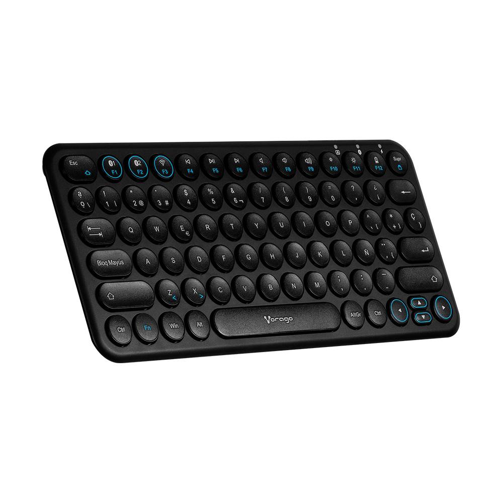 Teclado Inalambrcio Vorago MOD.KBW-400 Bluetooth de dos canales, conecta tres dispositivos diferentes al mismo tiempo,a batería recargable de 400 mAh - VORAGO
