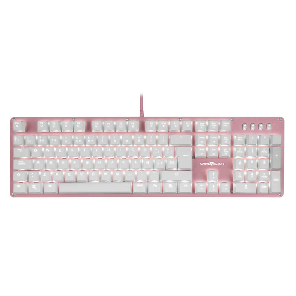 Teclado Mecánico Game Factor KBG400-PK-RD, Switch Red, USB, Rosa y Rojo - GAME FACTOR