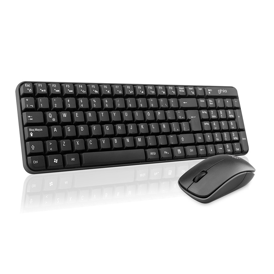 COMBO TECLADO MULTIMEDIA Y MOUSE OPTICO GHIA / GT4000BB / INALAMBRICO / RECEPTOR USB / NEGRO KB-1113 - GHIA