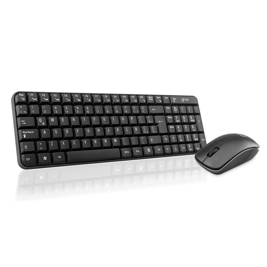 COMBO TECLADO MULTIMEDIA Y MOUSE OPTICO GHIA / GT4000BB / INALAMBRICO / RECEPTOR USB / NEGRO KB-1113 - GHIA