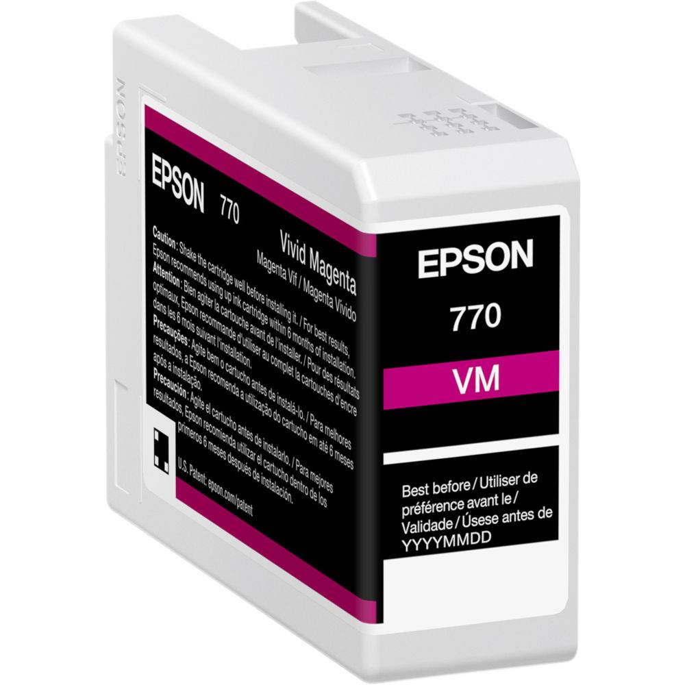 Cartucho Epson T770320 Tinta Magenta UltraChrome PRO10, Capacidad de 25ml Compatible para SureColor P900 CAREPS6740 - EPSON