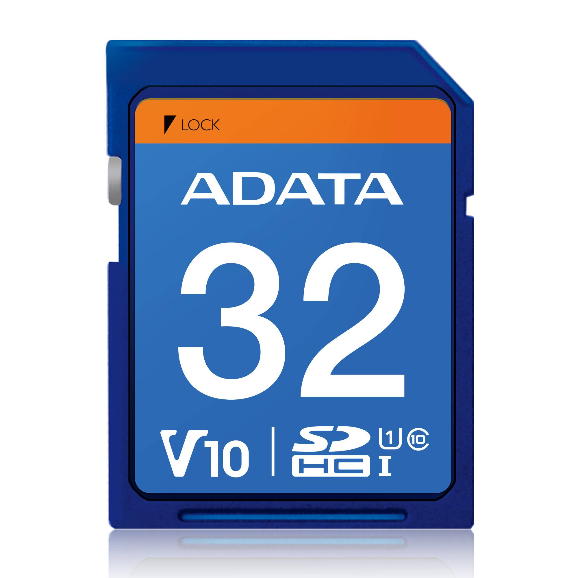 Memoria SD (SDHC) 32GB ADATA Clase 10 (V10), Velocidad hasta 100MB/25MB por seg. ASDH32GUICL10-R - ADATA