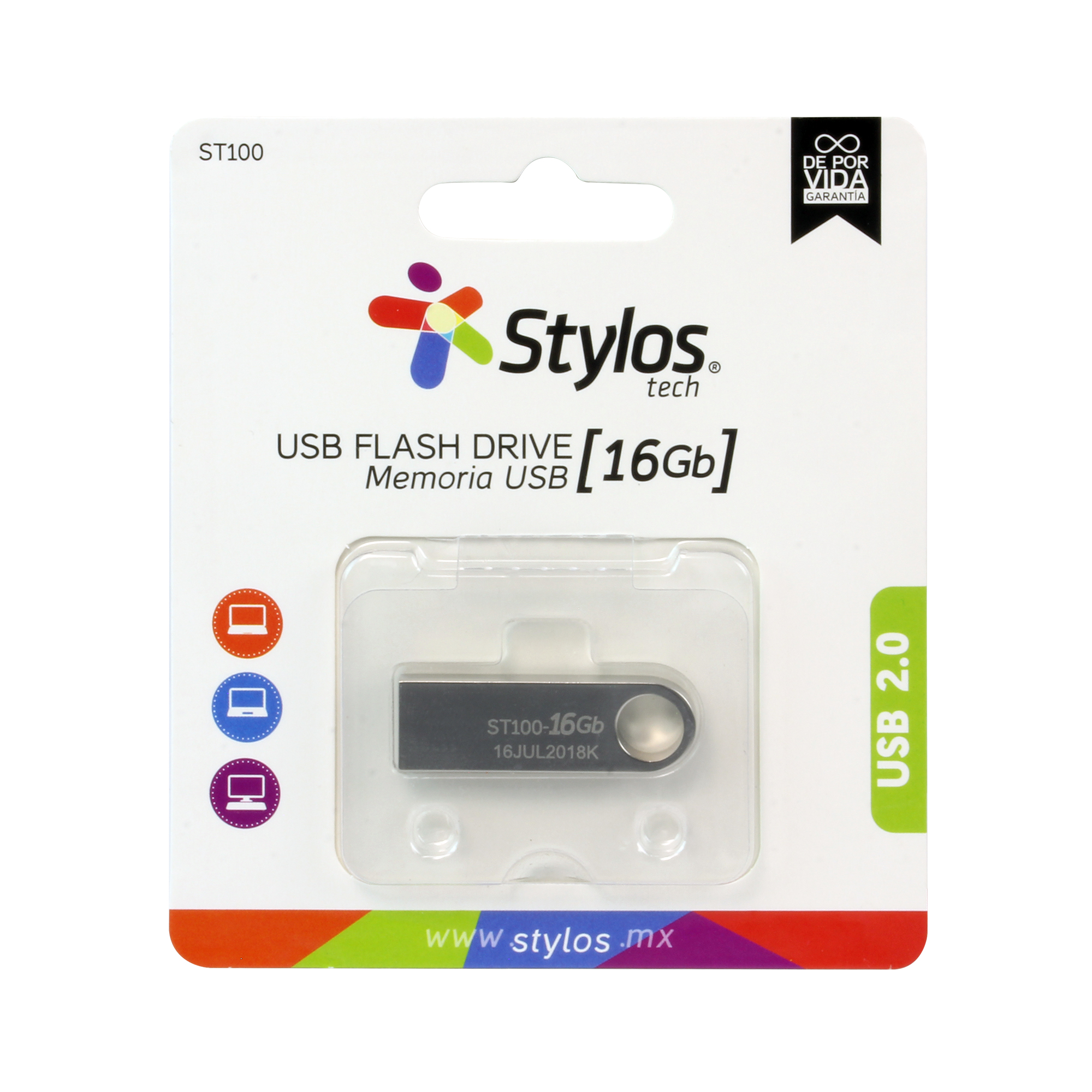 Memoria USB 16GbB Stylos. STMUSB2B - Stylos
