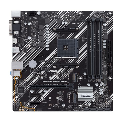 Tarjeta Madre ASUS PRIME B550M-K, micro ATX, AMD,Ryzen AM4,PCIe 4, HDMI / D-Sub / DVI, SATA 6 Gbps - ASUS