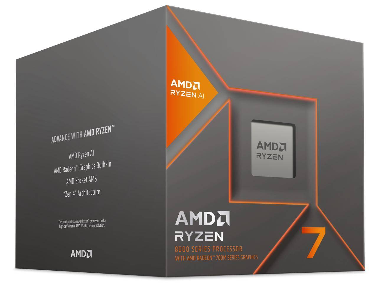 AMD RYZEN 7 8700G, 8 núcleos, Socket AM5, Con Ventilador, Con Gráficos Incluidos. - AMD