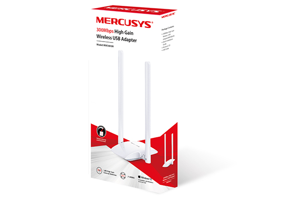 ADAP. MICRO USB 300MBPS MERCUSYS MW300UH CON ANTENAS DE ALTA GANANCIA PARA PROPORCIONAR CONEXIONES MÁS RÁPIDAS - MERCUSYS