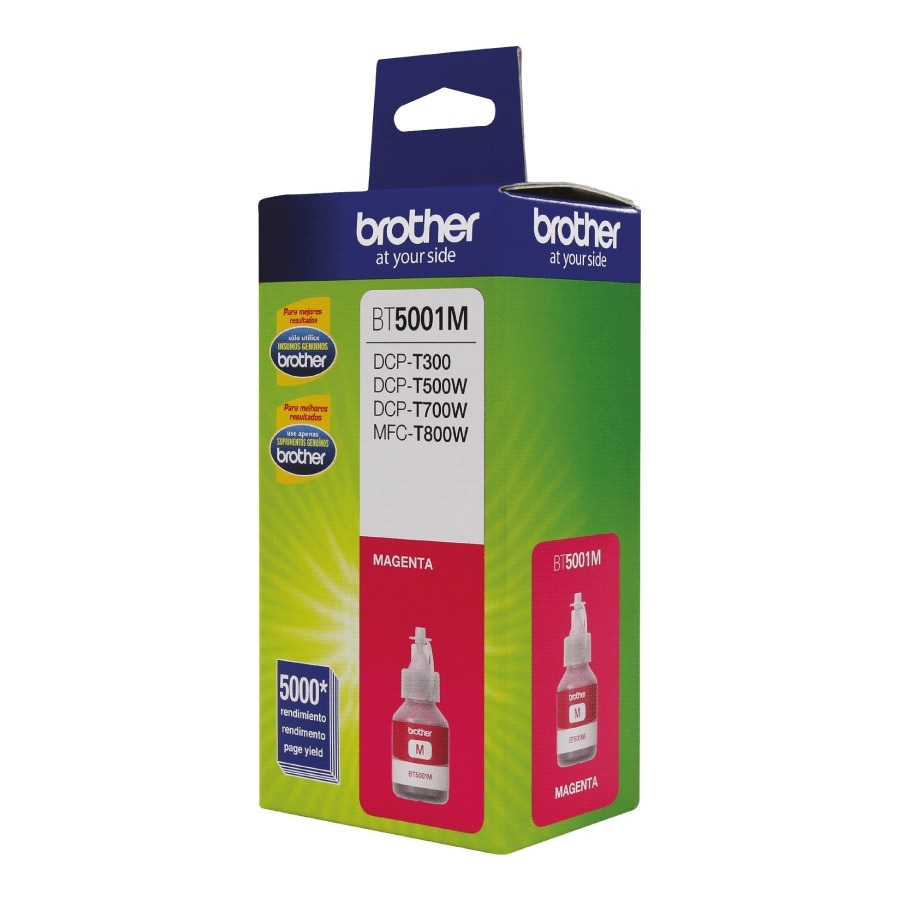 BOTELLA DE TINTA BROTHER MAGENTA BT5001M DE ALTO RENDIMIENTO DE HASTA 5000 PGINAS COMPATIBLE CON TINTA CONTINUA BROTHER CN-2732 - BROTHER