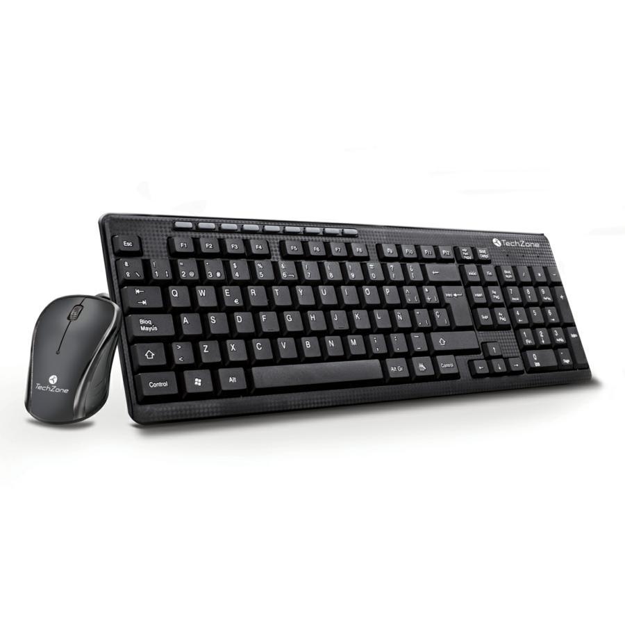 TECLADO/MOUSE TECHZONE TZ19COMB01-LA ALAMBRICO USB ERGONOMICO NEGRO KB-731 - TECH ZONE ACCESORIOS