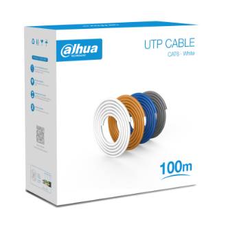 Bobina de 100 Mts de Cable UTP Cat6/ 100% Cobre/ Color Blanco/ Cubierta Retardante de Flama con Certificación CE CPR Eca/ Ideal para Video y Redes NB