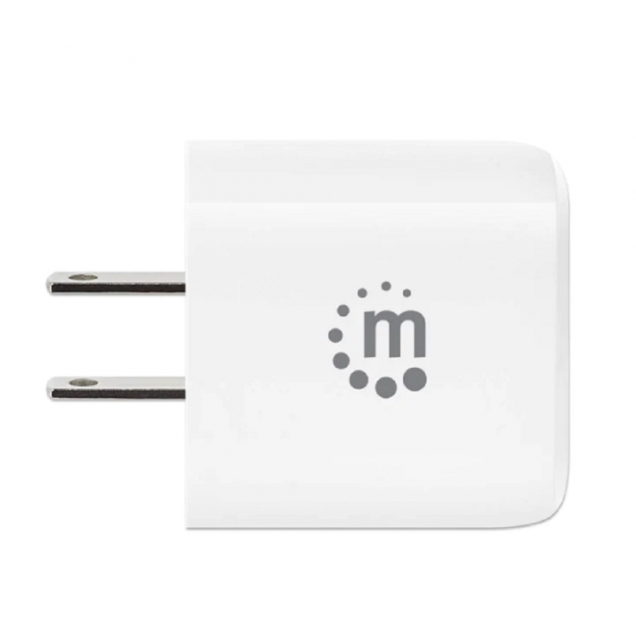 CARGADOR PARED,MANHATTAN,406291, 20W, USB-C PD 20W Y USB-A QC 18W AC-10843