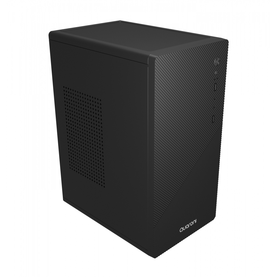 GABINETE MICRO TORRE QUARONI MICRO ATX, MINI ITX / 2USB 2.0 / FRONT ZIGZAG/ FUENTE 500 W/1 VENTILADOR INCLUIDO/NEGRO CS-933