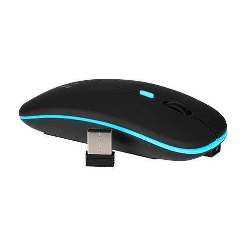 MOUSE VORAGO MO-307 INALAMBRICO HASTA 1600 DPI RECARGABLE TIPO C NEGRO RGB