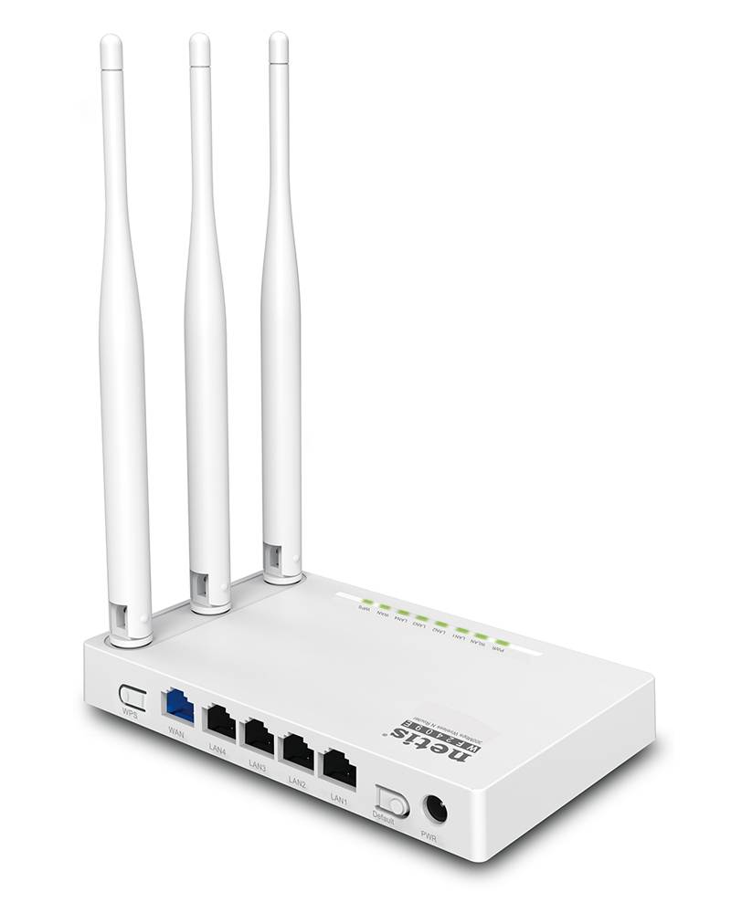 Netis Router Inalambrico N300 (WF2409E), 5 puertos (1 WAN,4 LAN 100 Mbps), WIFI 4, 300 Mbps, Router, AP, WISP, Repetidor, 3 Antenas 5 dBi, Multi SSID