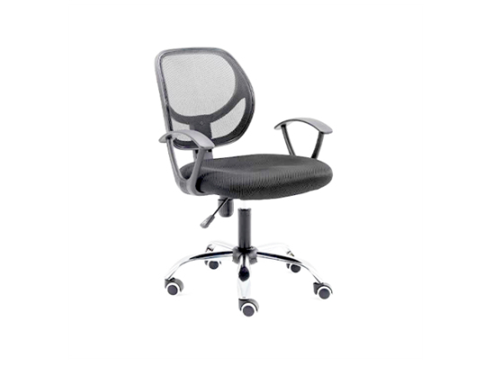 Silla Secretarial NEXTEP NE-650S Altura Ajustable y Reclinable Giratoria y Cromada, Color Negro SILNTE050