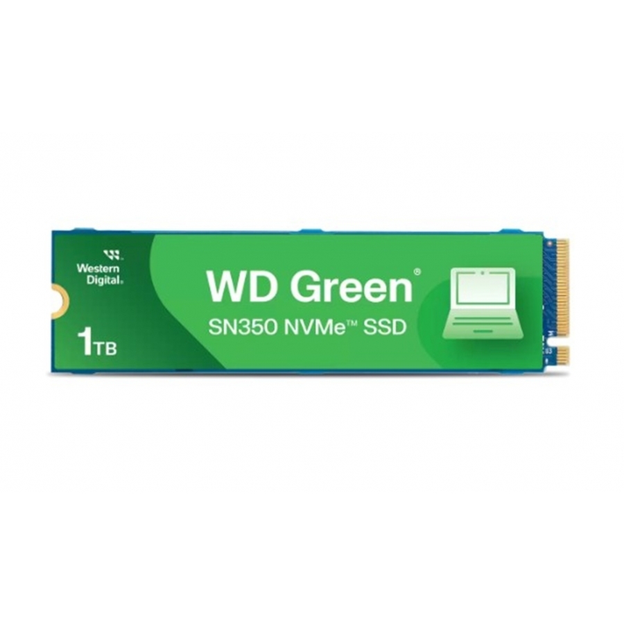 UNIDAD DE ESTADO SOLIDO SSD INTERNO WD GREEN SN350 1TB M.2 2280 NVME PCIE GEN3 LECT.2400MBS ESCRIT.1850MBS PC LAPTOP MINIPC WDS100T2G0C HD-3277