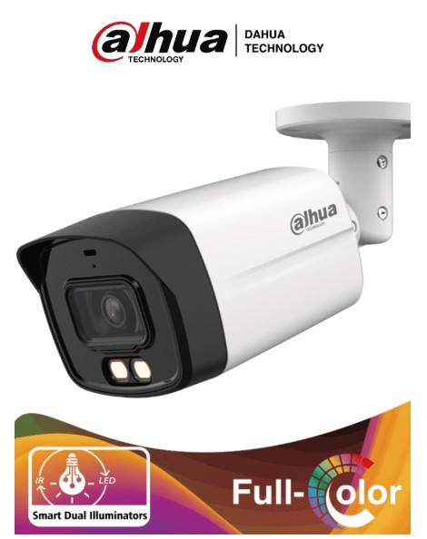 DAHUA HAC-HFW1801TLMN-IL-A - Camara Bullet 4k/ Iluminador Dual Inteligente + Full Color/ Lente de 2.8 mm/ 106°/ Microfono Integrado/ 40IR, IP67
