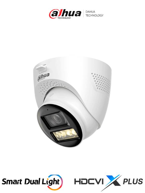 Cámara DAHUA  HAC-HDW1200TQ-IL-T, cámara domo de 2 megapíxeles, HDCVI Xplus, iluminador dual inteligente, audio bidireccional, apertura de 111°, iluminació
