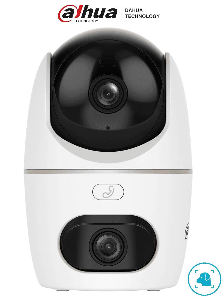 DAHUA DH-HPT1539DD-STW-5E2-IL - Cámara IP PT Dual de 10 Mp/2 Lentes de 3k/ 30 de IR y Luz Visible/ Boton de Llamada/ Audio 2 vías,Ranura MicroSD