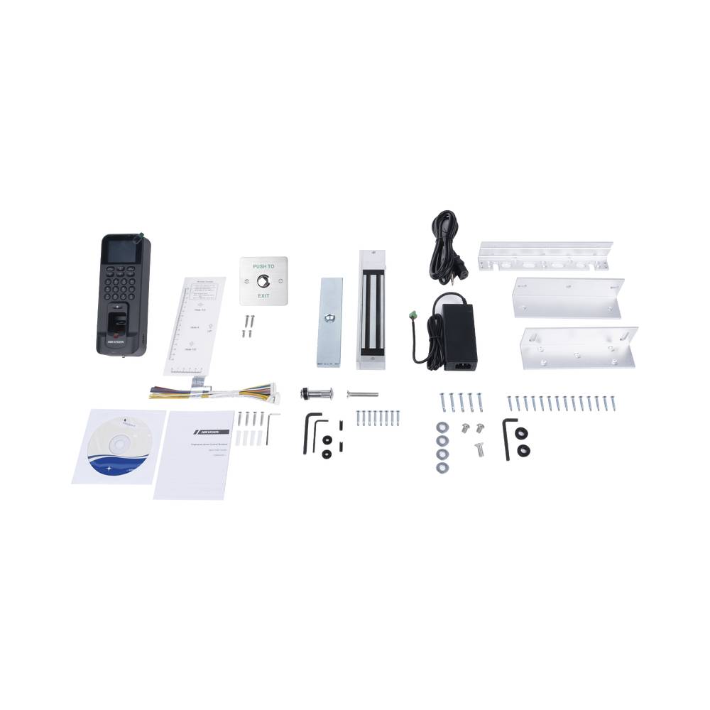 Kit Control de Acceso TODO INCLUIDO, Lector de Huellas 3,000 y Tarjetas 3,000, Compatible Hik-Connect para monitoreo remoto