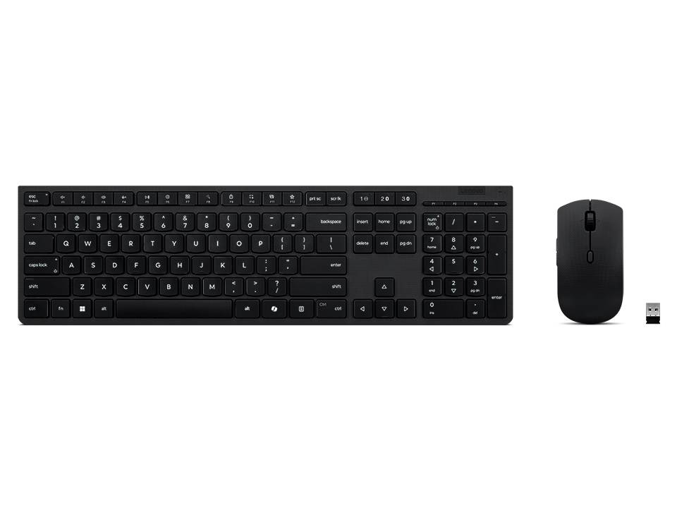 Kit teclado y mouse LENOVO 4X31R64337, Completo, Negro KITLEN150