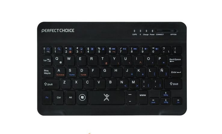 Mini Teclado Inalámbrico Bluetooth Universal Ultra delgado Color Negro | PERFECT CHOICE TECMST960