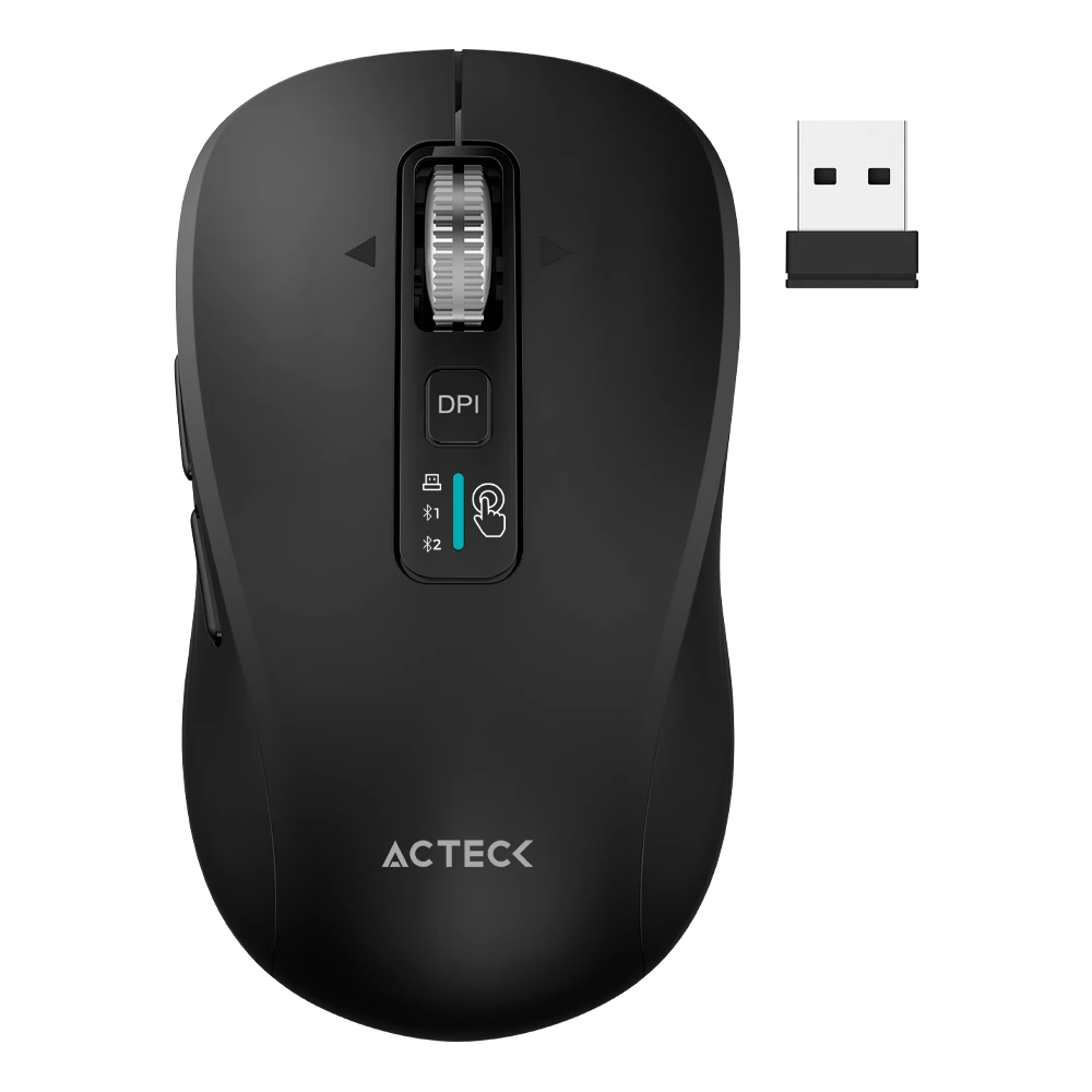 Mouse Inalámbrico Multidispositivo  VIRTUOS PRO AIR MI766 ACTECK Batería recargable 500 mAh MOUACT470