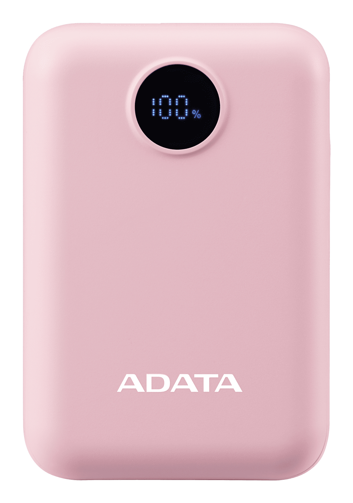 PowerBank ADATA C100 de 10,000 mAh. Carga simultánea de 2 dispositivos. Con indicador LED de carga. Color ROSA. PC10022-12PK