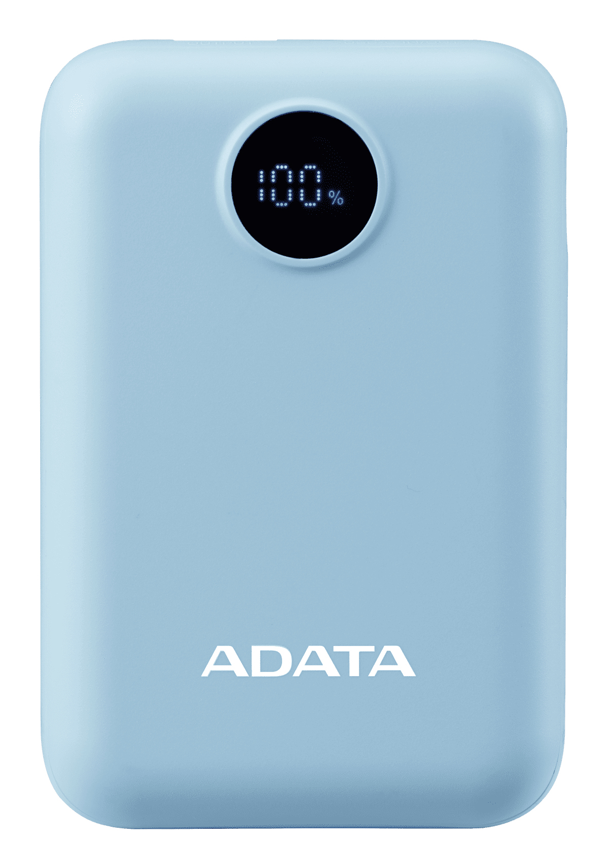 PowerBank ADATA C100 de 10,000 mAh. Carga simultánea de 2 dispositivos. Con indicador LED de carga. Color AZUL. PC10022-12LB