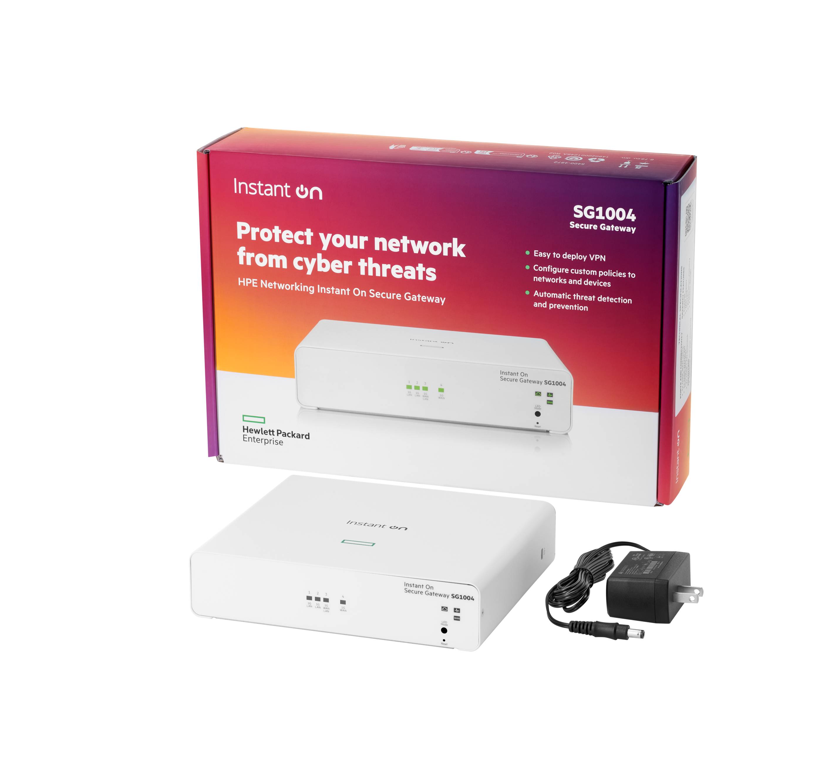 Secure Gateway HPE Instant On SG1004 4 Puertos Gigabit, Firewall, VPN, Balanceador de Carga IDS/IPS (S0G33A) ROUARU010