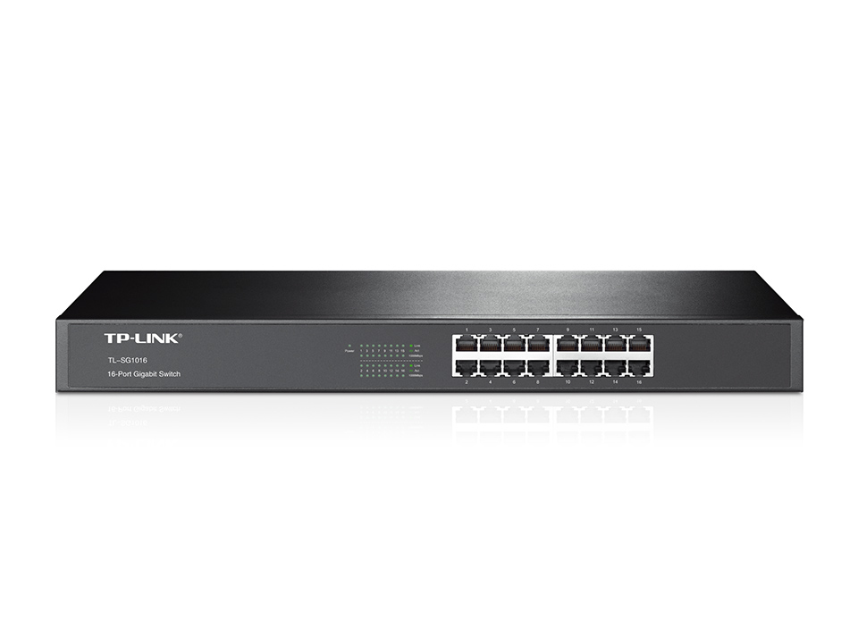 Switch TP-LINK TL-SG1016, Negro, 16, 10/100/1000 Base-T(X)