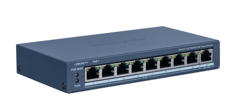 Hikvision DS-3E1309P-EI/M, Switch PoE+ Monitoreable, 8 Puertos 10/100 Mbps PoE+