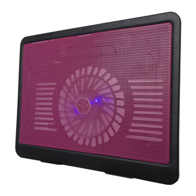 Base Enfriadora, Luz Led, Angulo Ajustable, 1 Hub USB, 9 a 15 Pulgadas , Negro-Rojo, BROBOTIX 044695R