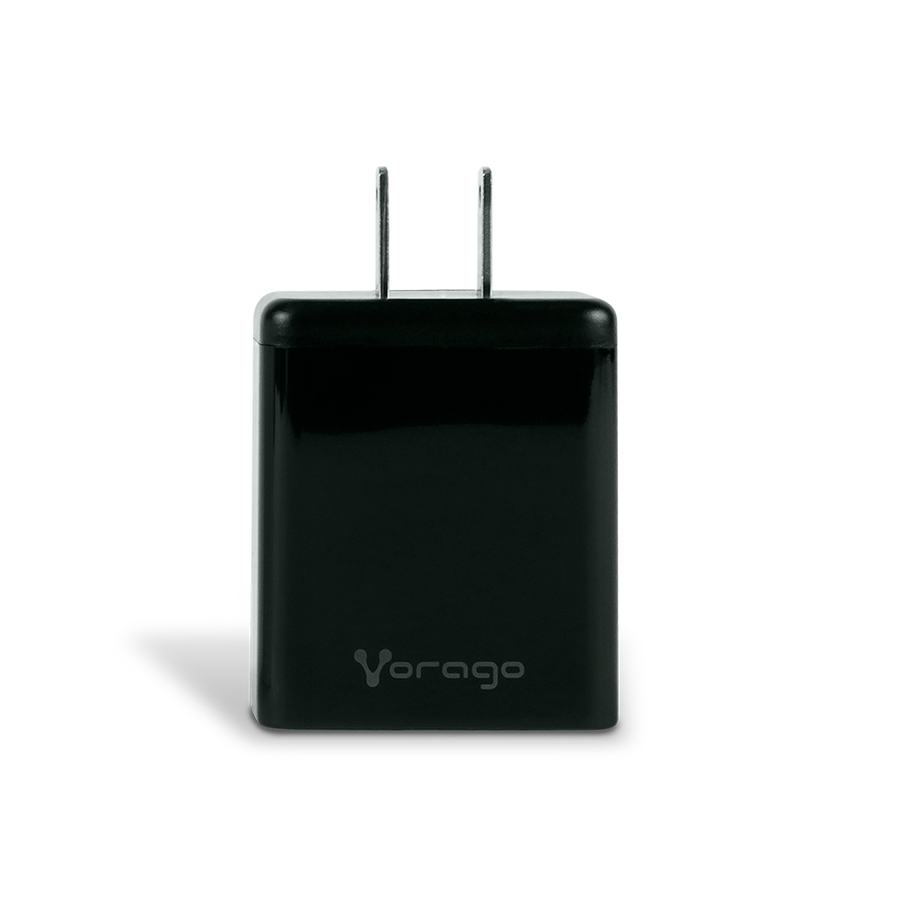 Cargador para pared. Vorago AU-350-BK negro. quick charge/ cargador de pared / Negro. Quick charce 3.0A PD 20w USB A y tipo C negro