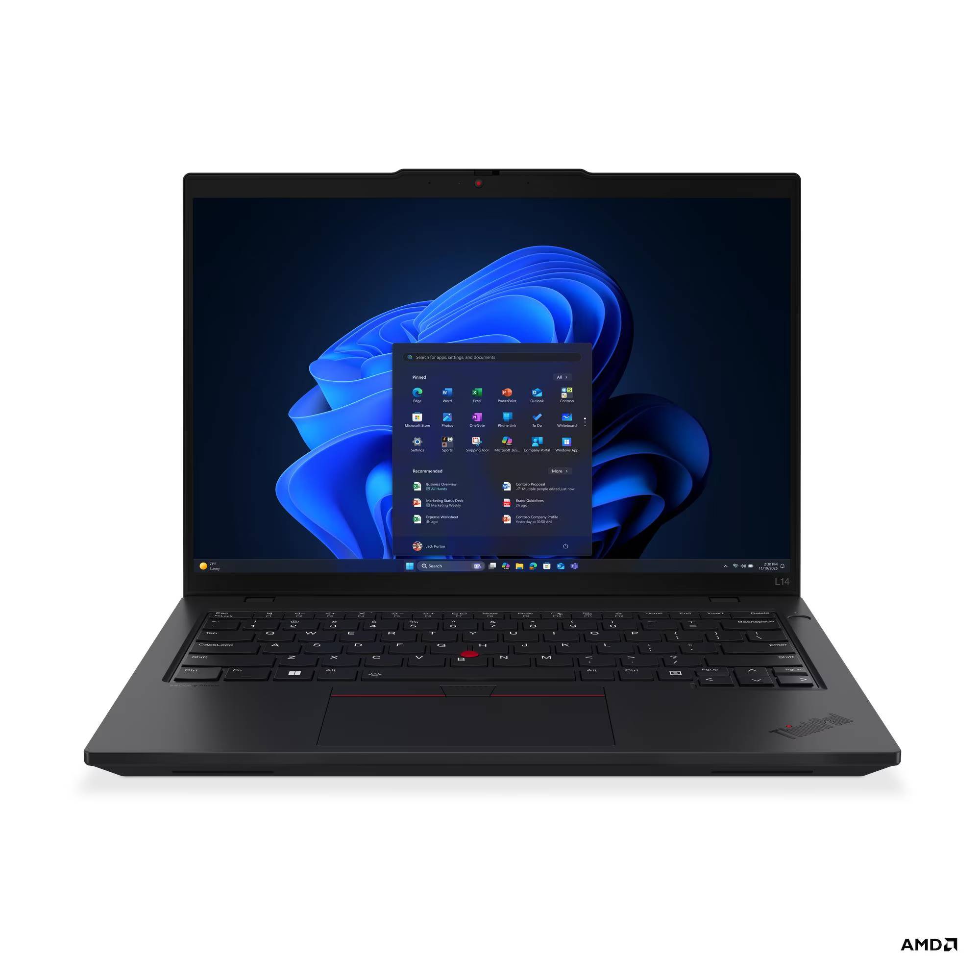 Laptop ThinkPad L14 Gen 6, Pantalla 14 Pulgadas, AMD Ryzen 7 PRO 250, 32 GB, 1 TB SSD, Windows 11 Pro, 3 años de garantia COMLEV6070