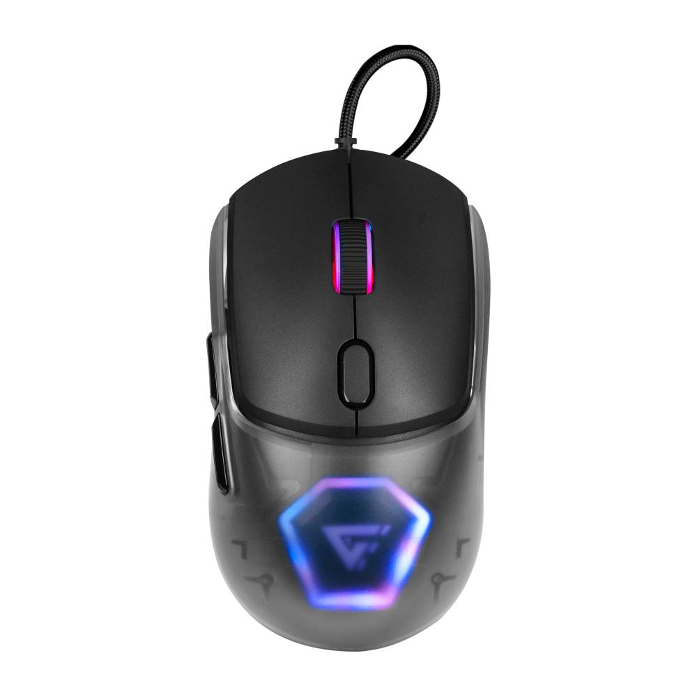 MOUSE GAME FACTOR MOG530-BK, CARCASAS INTERCAMBIABLES, PIXART 3327, 12,000 DPI, RGB, USB, NEGRO