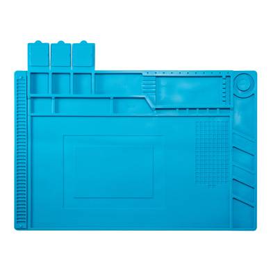 Tapete de trabajo antiestático para electrónicos, magnético, organizador de silicón,45x30 cms, Azul, BROBOTIX 6005996