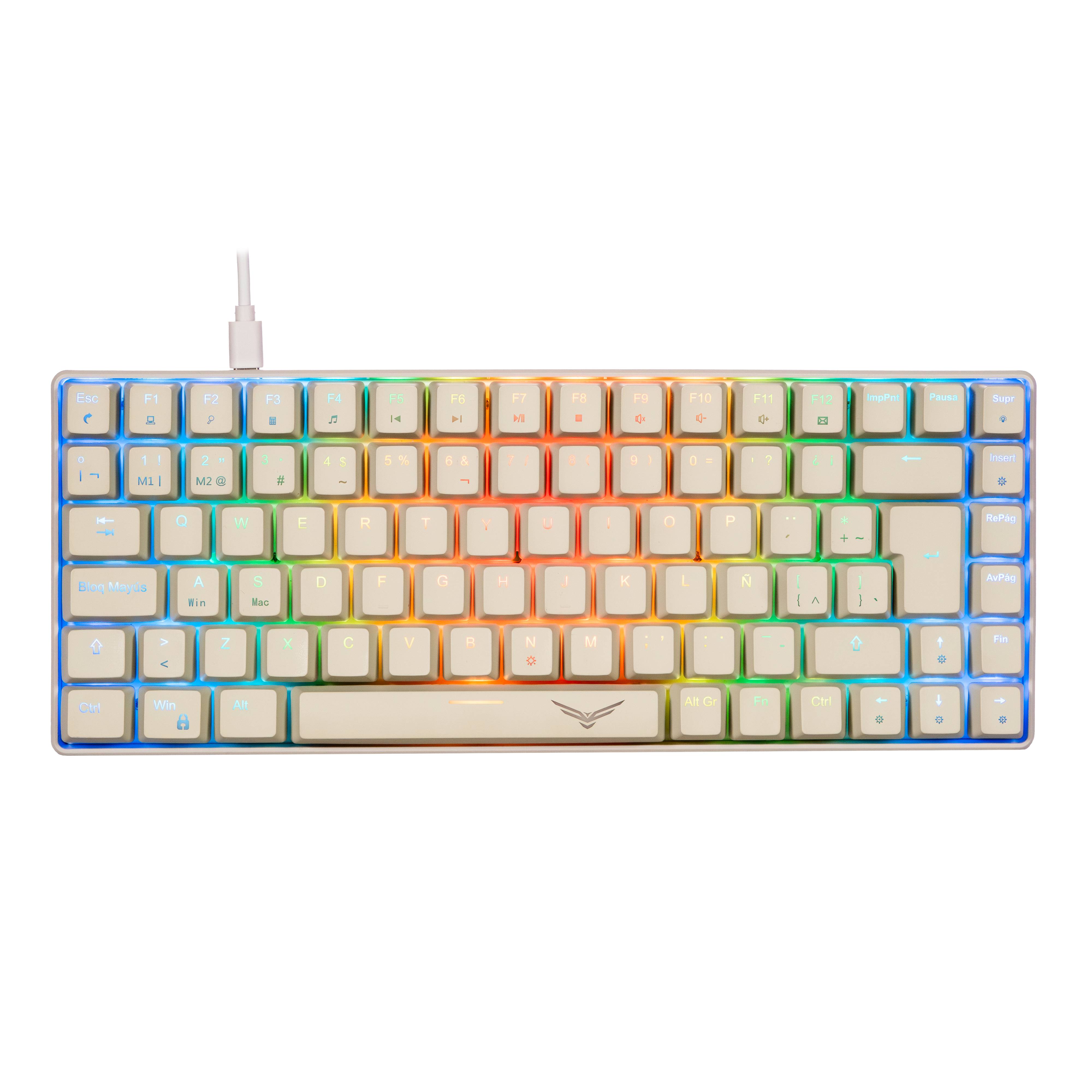 NACEB TECLADO MECANICO GAMER RGB 80% COMPACTO 84 TECLAS GRAY BASILISK NA-0970 TECNCB160