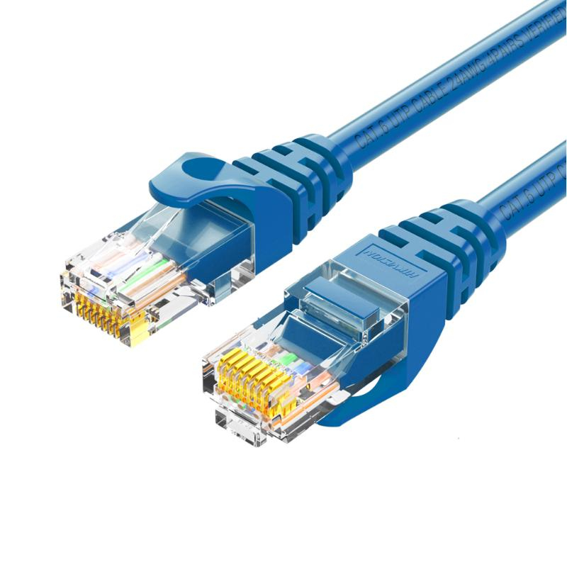 Cable de Parcheo (Patch Cord) / UTP 100% cobre/ Cat. 6 (24 AWG ) / 2 Metros / Color Azul / Ideal para PoE+ / Interior