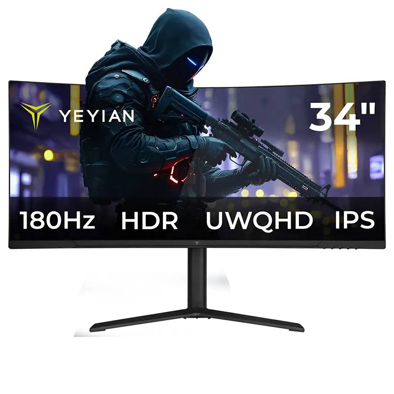 Monitor Curvo de 34 Pulgadas Yeyian resolución UWQHD (3440 x 1440)