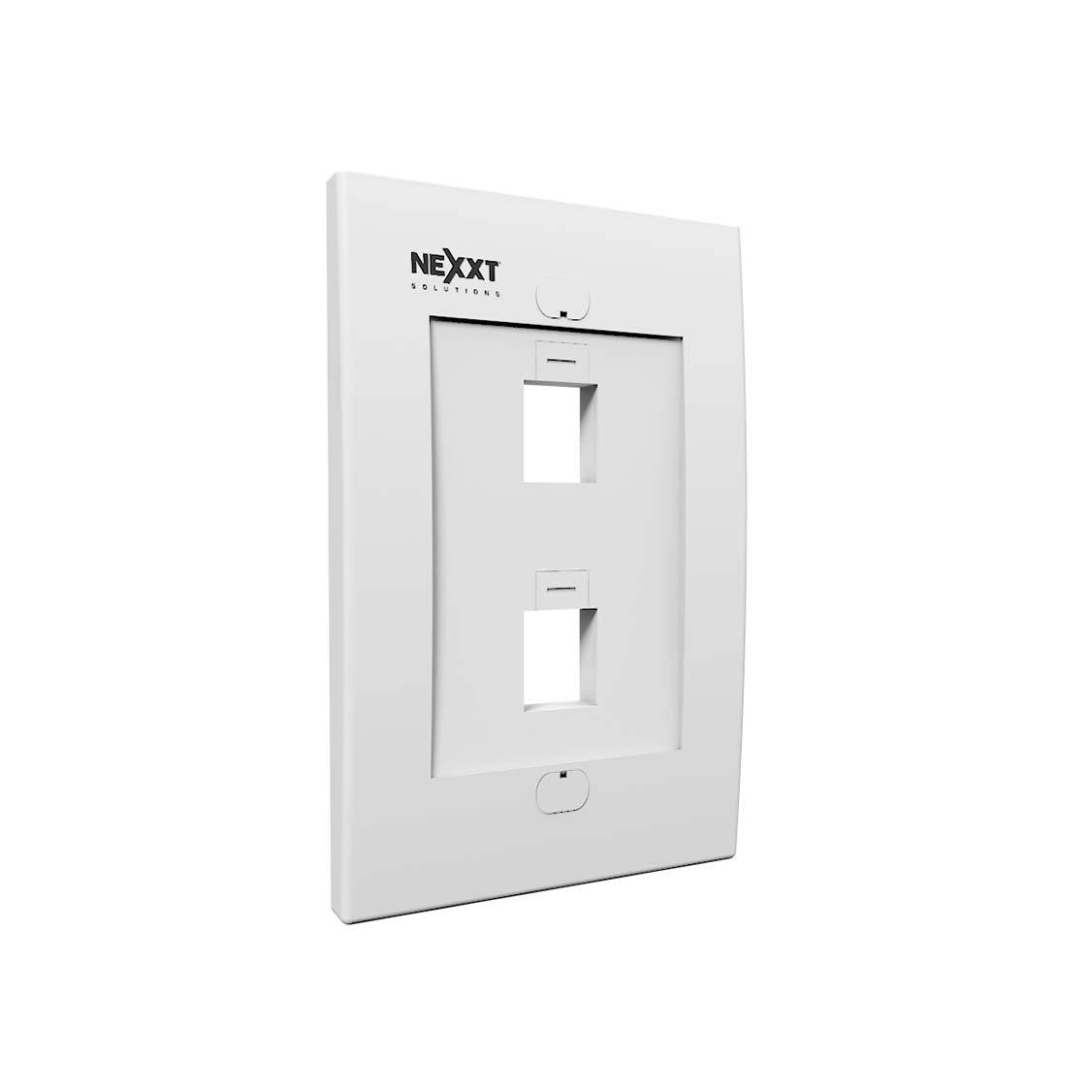 Placa NEXXT modelo AW161NXT02 pared iconos identificación 2 puerto keystone Blanco